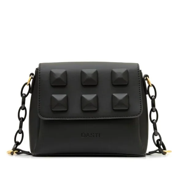 DASTI Studded Crossbody Handbag Black – Medium Size Purse + Yellow Option - Picture 6 of 9